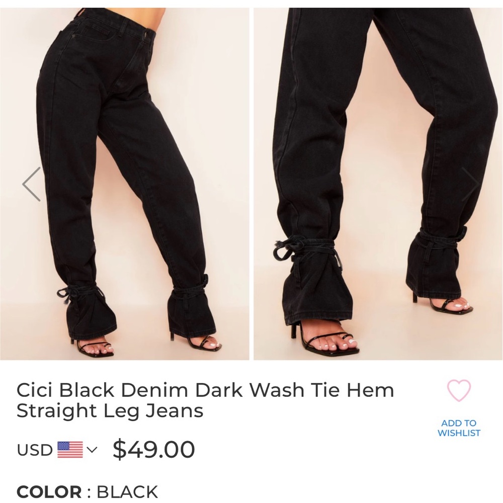 ASOS Women's Black High-waist straight leg jeans